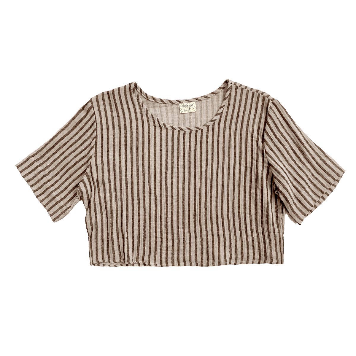 Noa Crop Tee | Oat Stripe