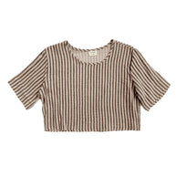 Noa Crop Tee | Oat Stripe
