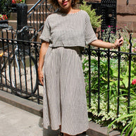 Noa Crop Tee | Oat Stripe