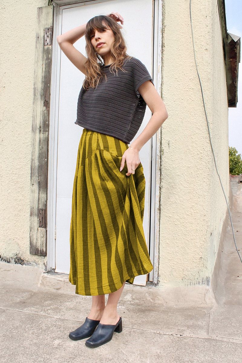Jessie Skirt | Dijon Stripe