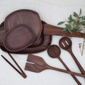 Small Walnut Pebble Tray - Wood Serving Tray