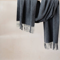 Lambswool Oversized Scarf | Charcoal Melange