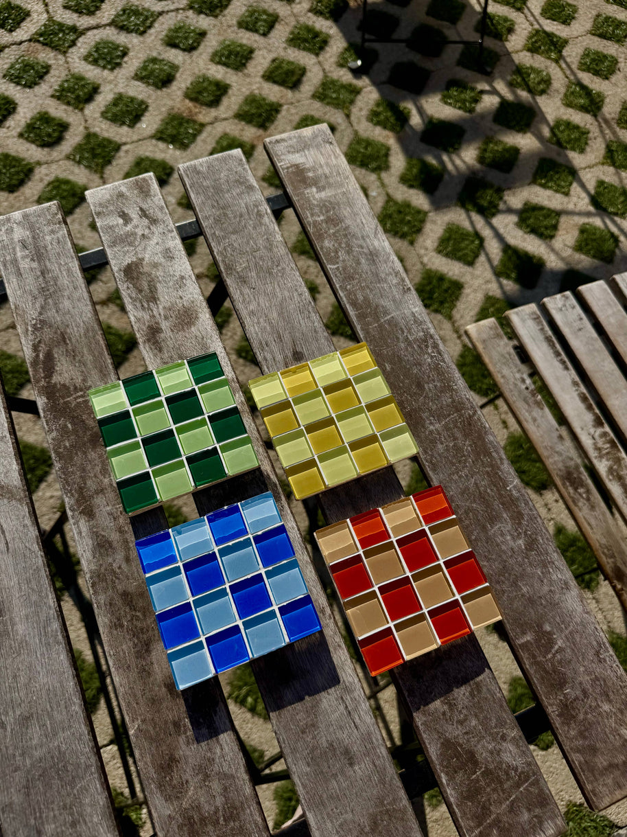 Handmade Glass Tile Coaster - Monochromatic