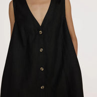 V-Neck Mini Dress | Black