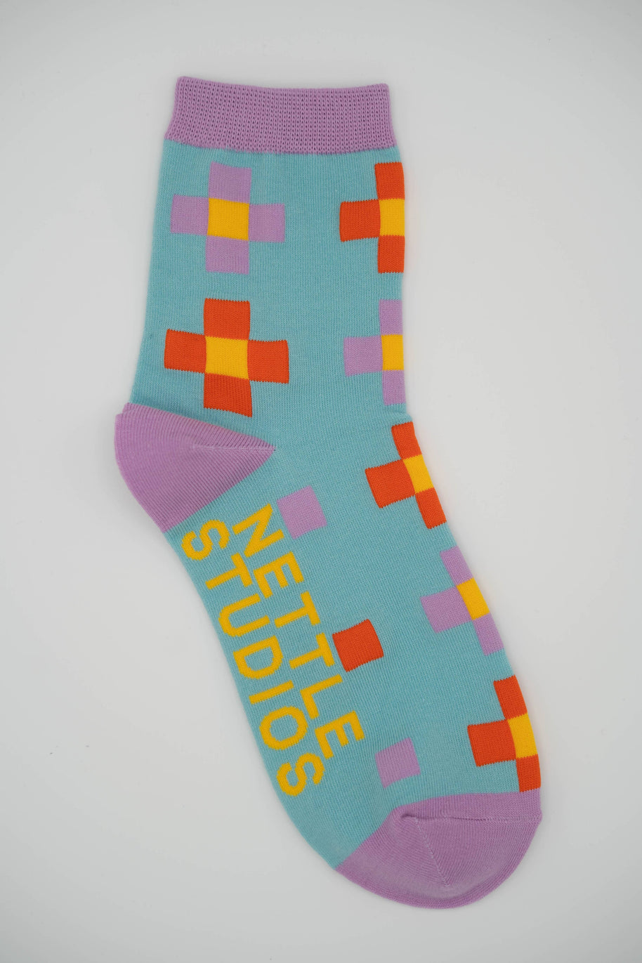 Women’s Cotton Ankle Socks - Blue Pixels