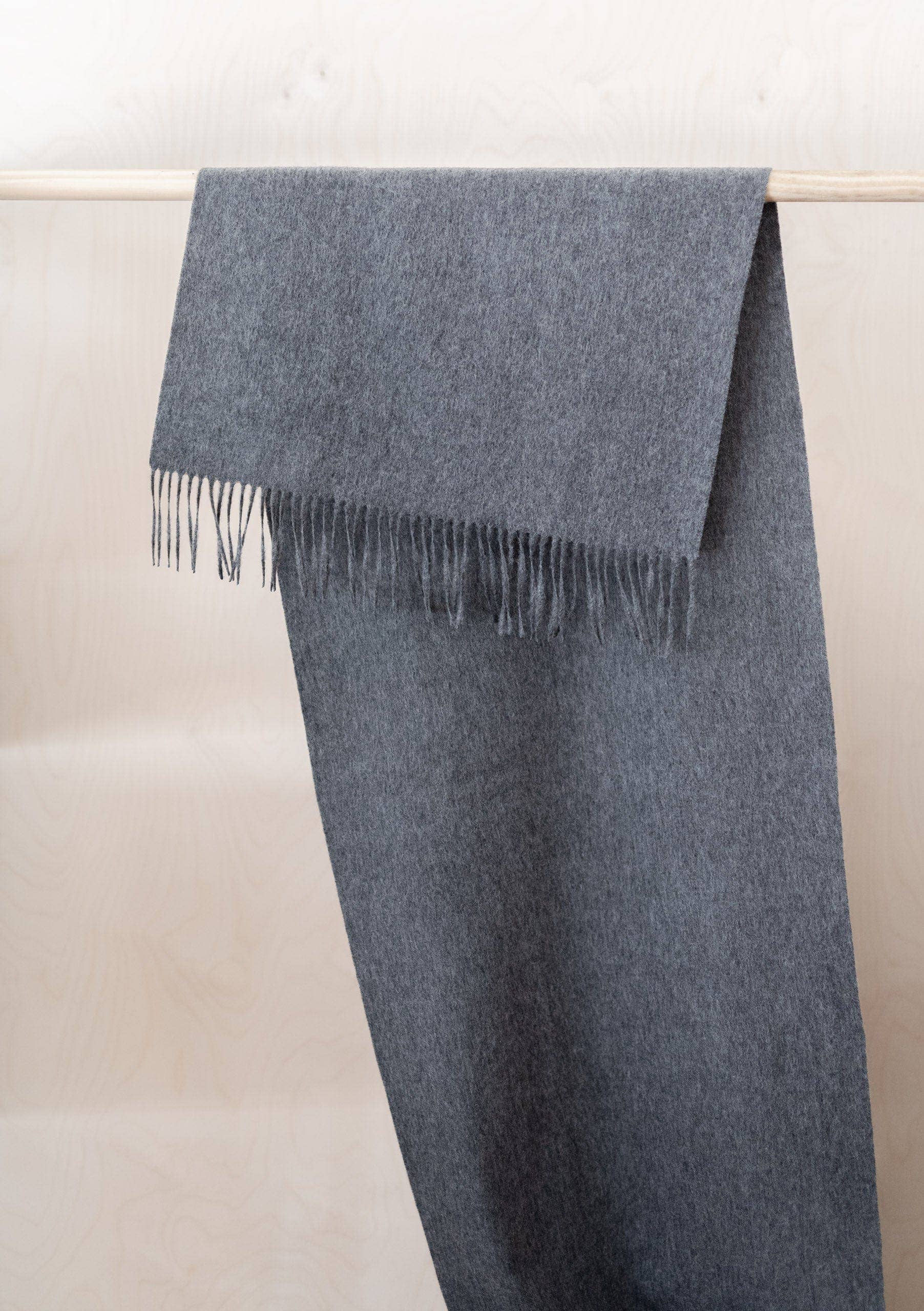 Lambswool Oversized Scarf | Charcoal Melange