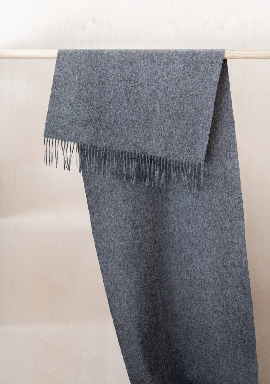 Lambswool Oversized Scarf | Charcoal Melange