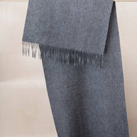 Lambswool Oversized Scarf | Charcoal Melange