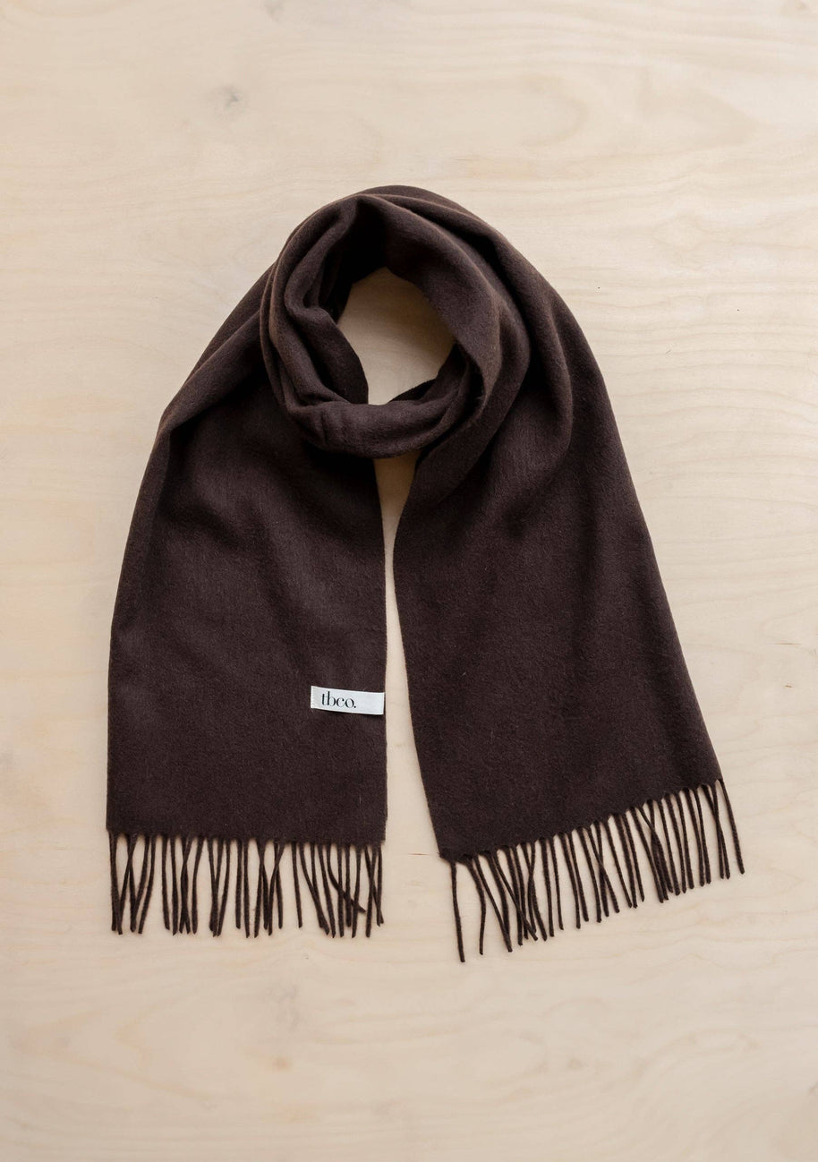 Lambswool Oversized Scarf | Chocolate