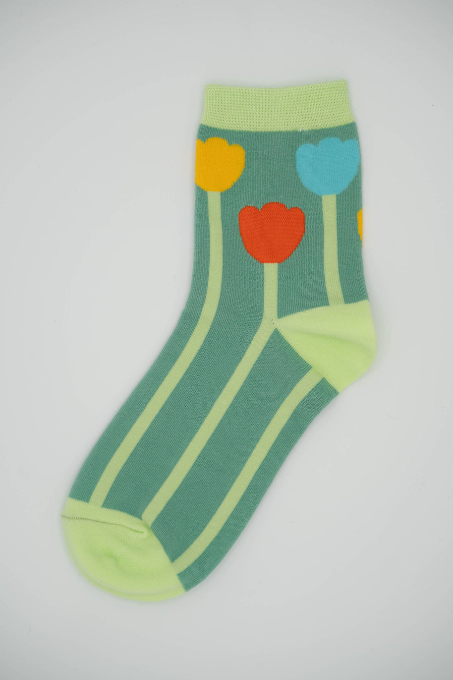 Women’s Cotton Ankle Socks - Primary Tulips