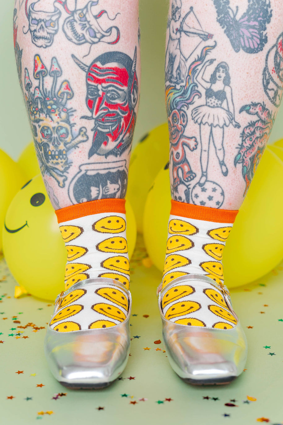 Women’s Cotton Ankle Socks - Classic Smiley Face
