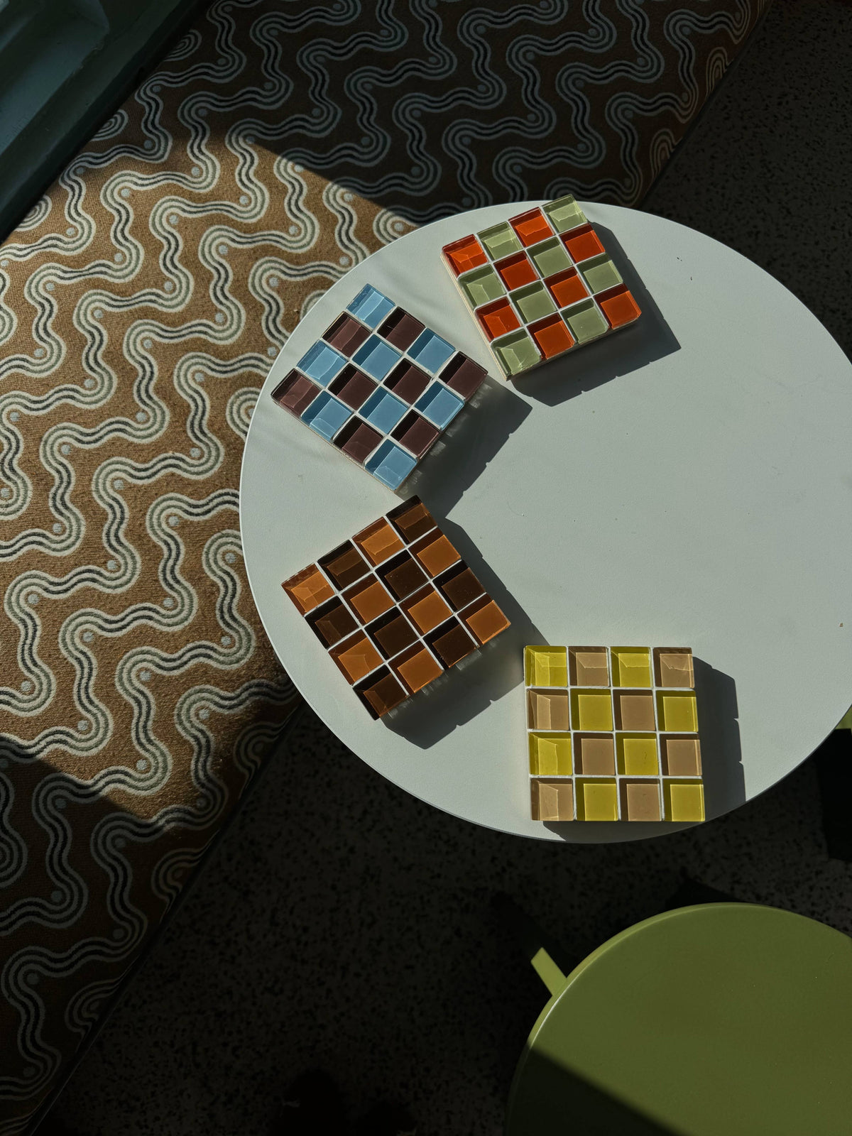Handmade Glass Tile Coaster - MCM