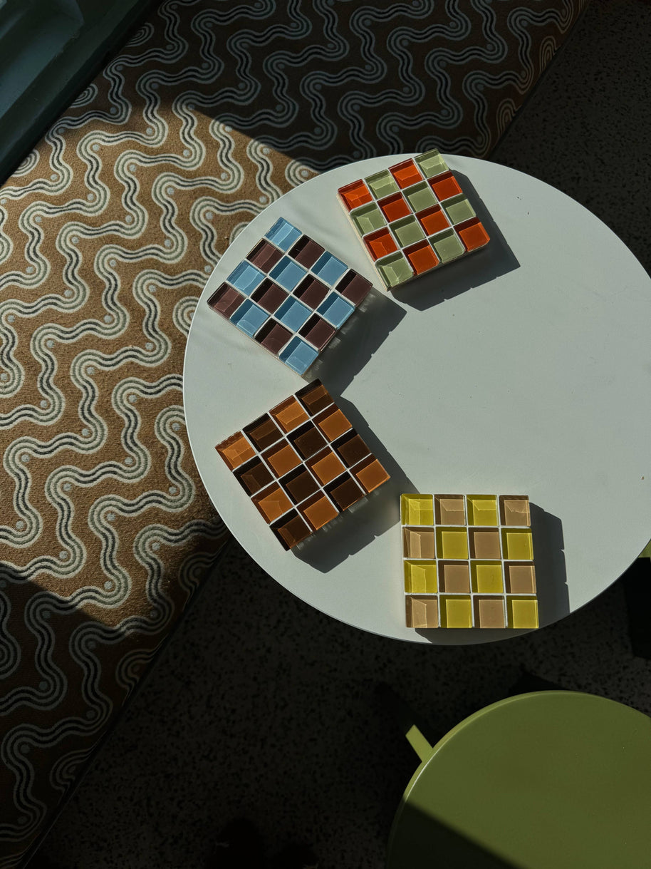 Handmade Glass Tile Coaster - MCM
