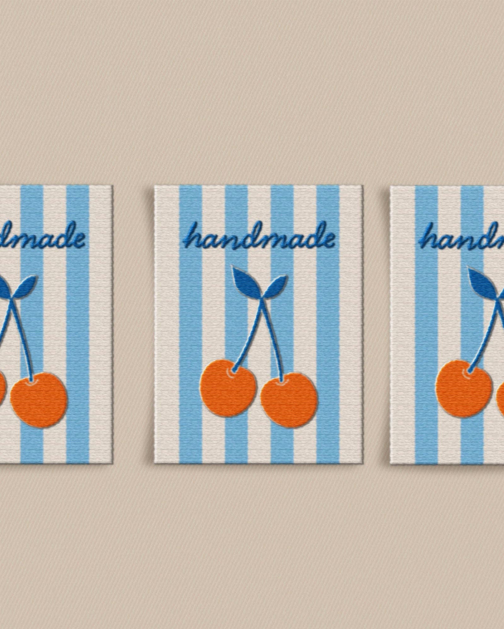 Handmade Cherry Large Garment Labels