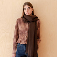Lambswool Oversized Scarf | Chocolate