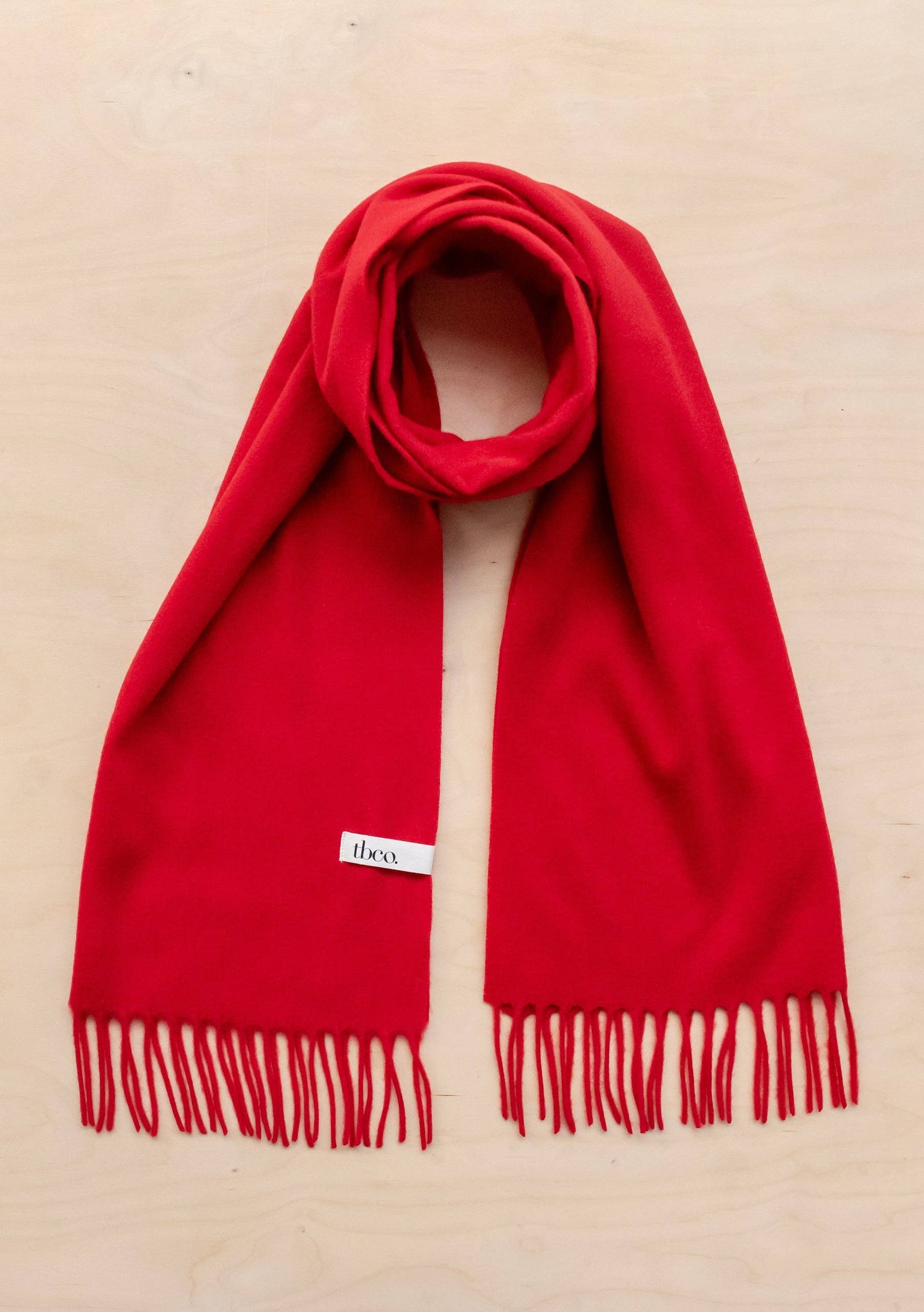 Lambswool Oversized Scarf | Red