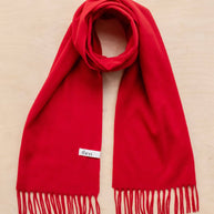 Lambswool Oversized Scarf | Red