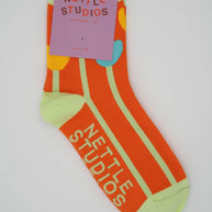 Women’s Cotton Ankle Socks - Orange Tulips