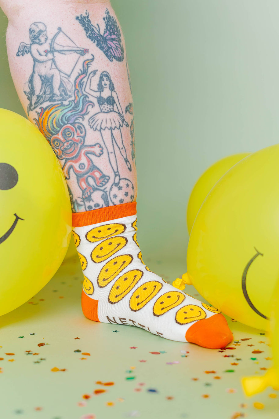 Women’s Cotton Ankle Socks - Classic Smiley Face