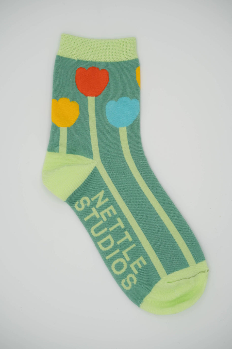 Women’s Cotton Ankle Socks - Primary Tulips