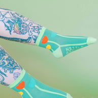 Women’s Cotton Ankle Socks - Primary Tulips