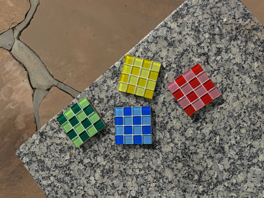 Handmade Glass Tile Coaster - Monochromatic