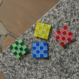Handmade Glass Tile Coaster - Monochromatic