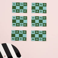 Handmade Checkerboard Large Garment Labels