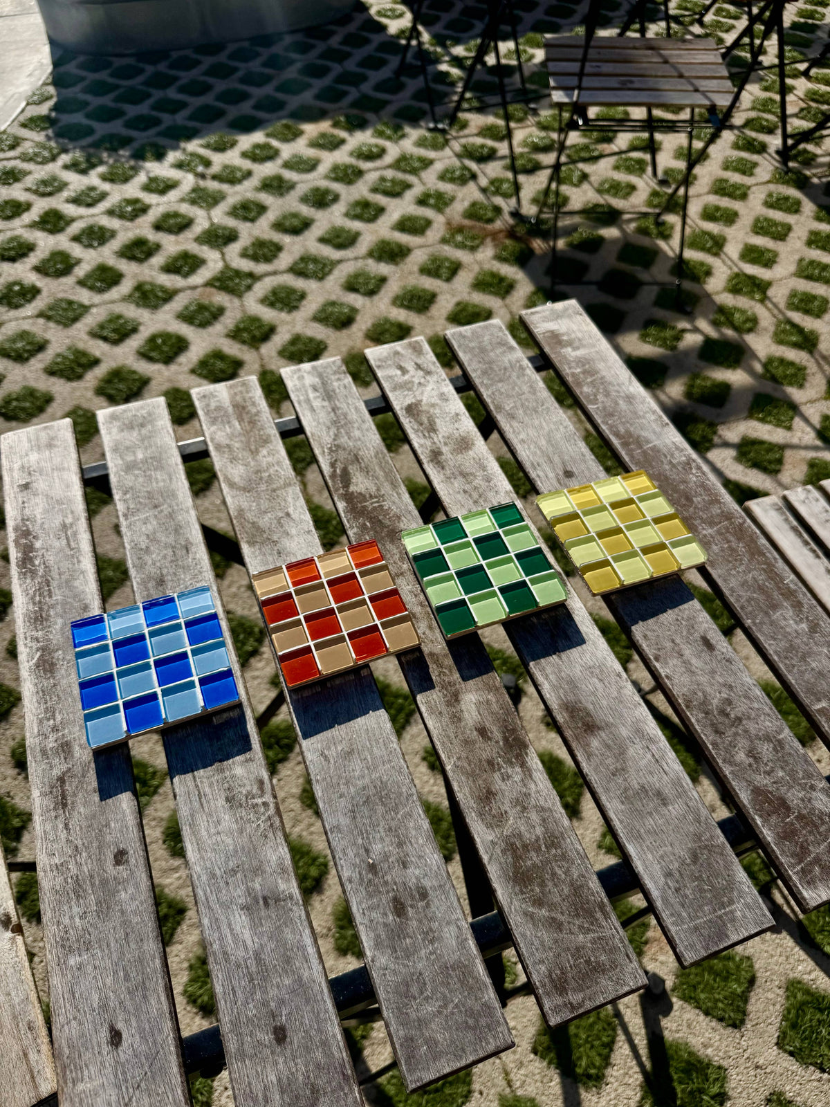 Handmade Glass Tile Coaster - Monochromatic