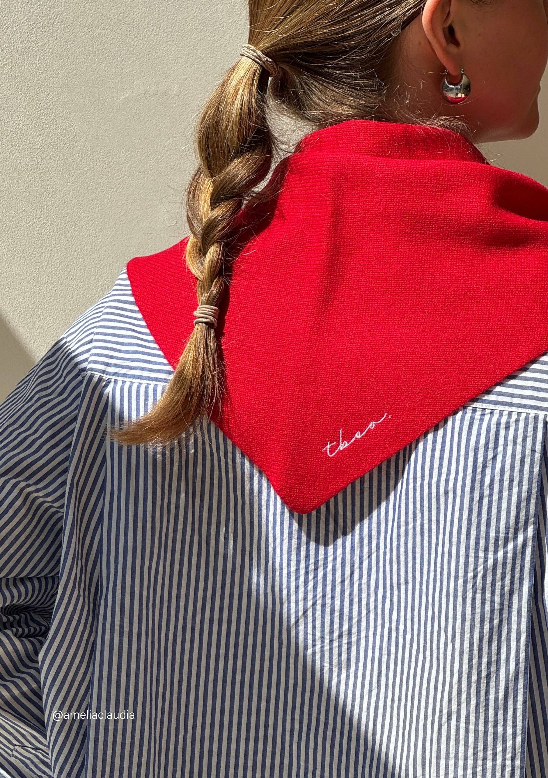 Merino Triangle Scarf | Red