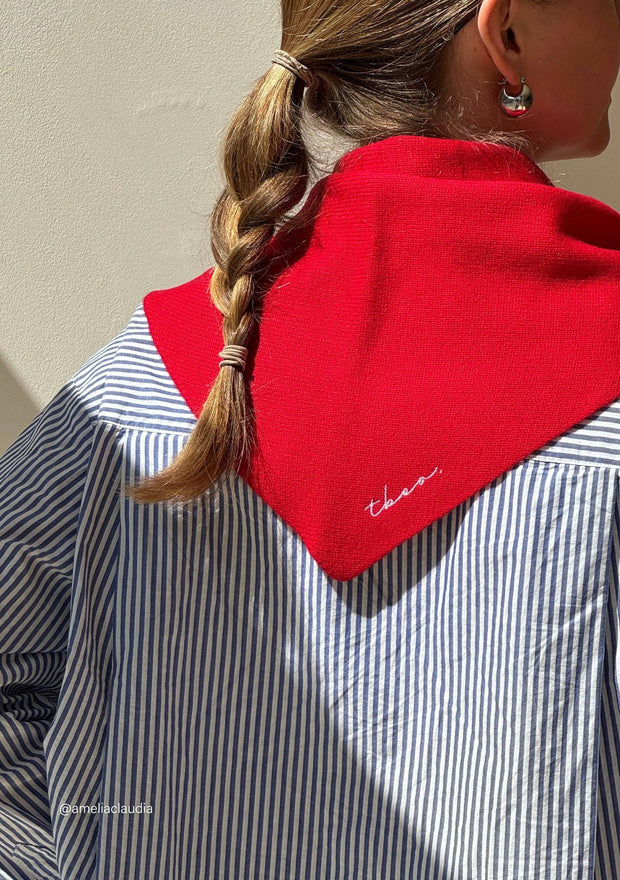Merino Triangle Scarf | Red