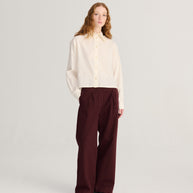 Lace Ending Poplin Shirt