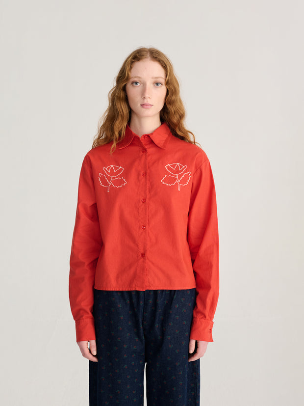Vibrant Flower Poplin Shirt