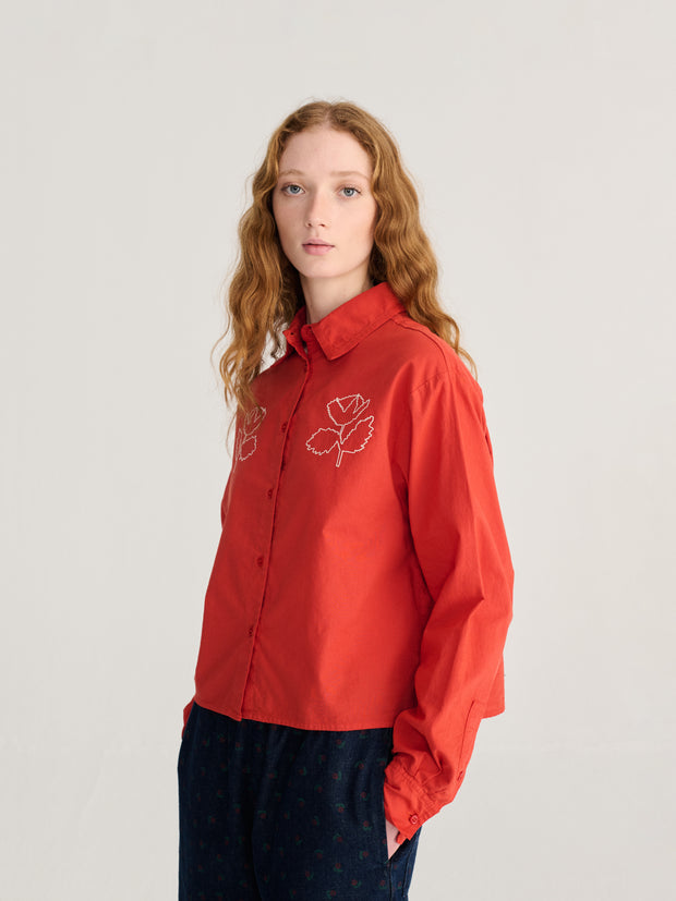 Vibrant Flower Poplin Shirt