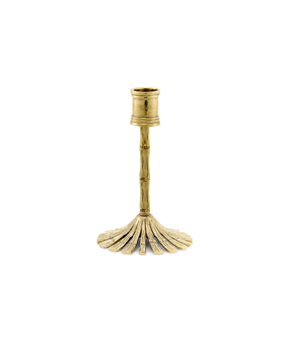 Bamboo Brass Candle Holder