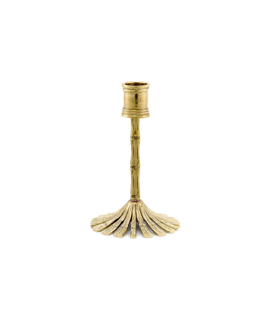 Bamboo Brass Candle Holder