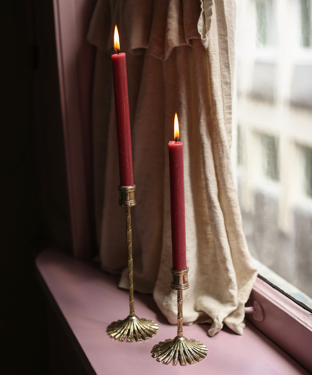 Bamboo Brass Candle Holder
