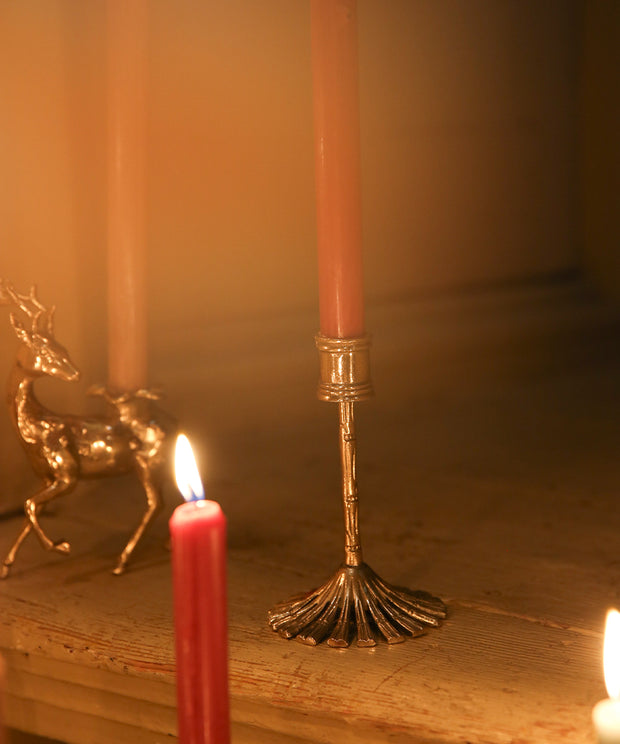 Bamboo Brass Candle Holder