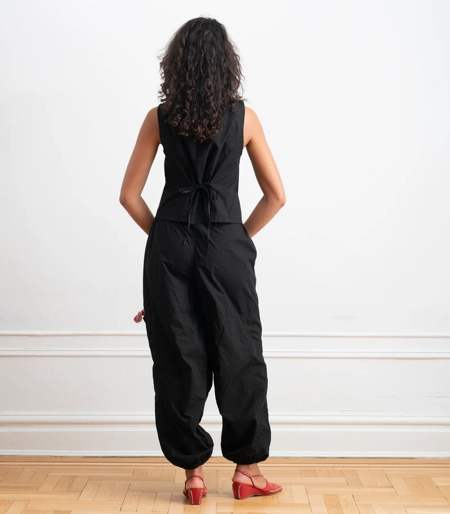 Nara Parachute Leg Drawstring Pants | Black
