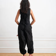 Nara Parachute Leg Drawstring Pants | Black