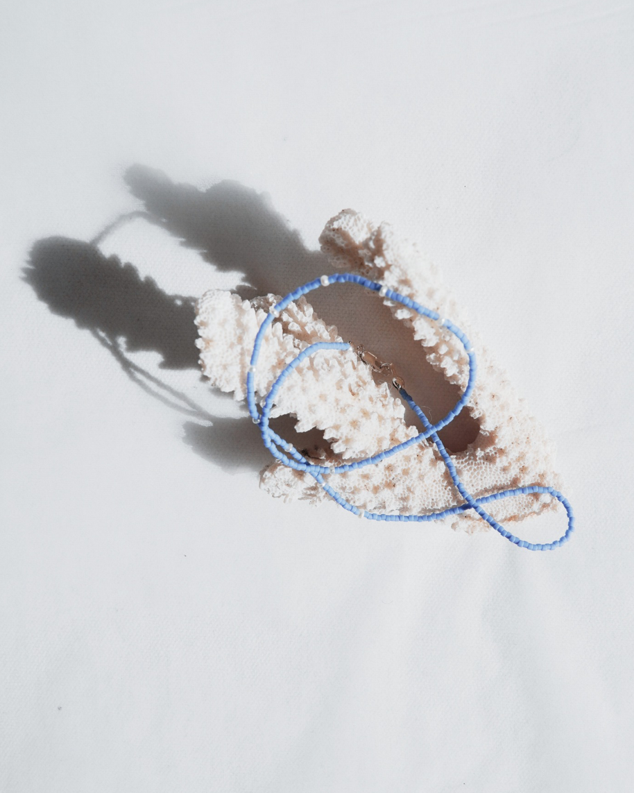 Blue w/ Rice Pearls | 17.5