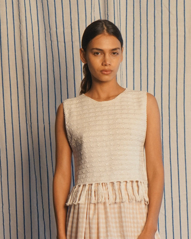 Fringe Hem Crochet Vest