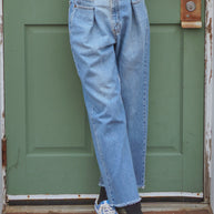 Upcycled Pleat Front Denim