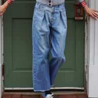 Upcycled Pleat Front Denim