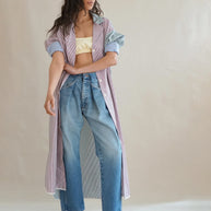 Upcycled Pleat Front Denim