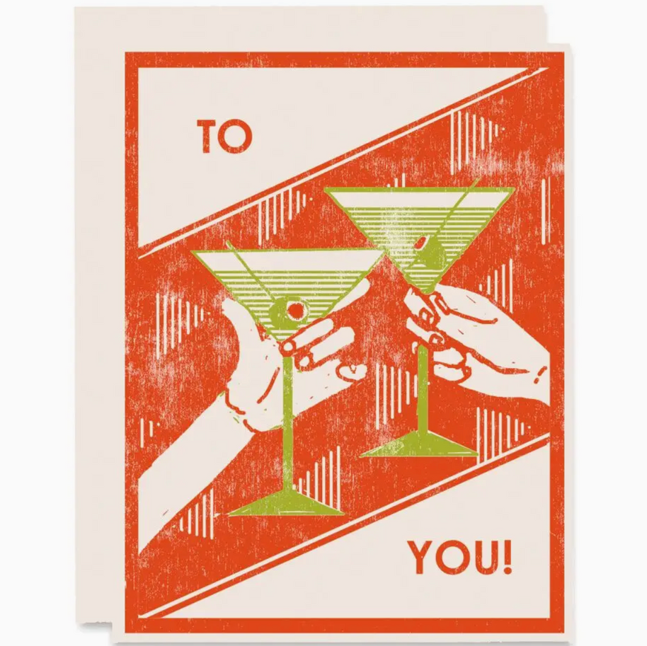 To You Martini Celebration Card