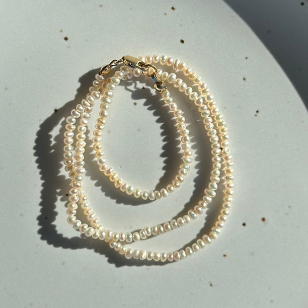 Tiny Rice Pearls 16"