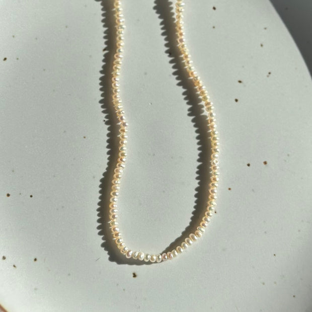 Tiny Rice Pearls 16"