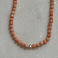 Pink Coral w/ Pearls 16.25