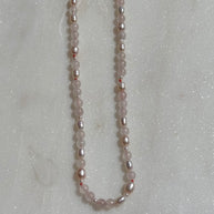 Rose Quartz w/ Pearls 17.5